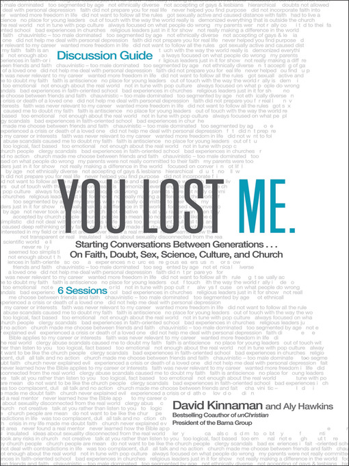 Title details for You Lost Me Discussion Guide by David Kinnaman - Available